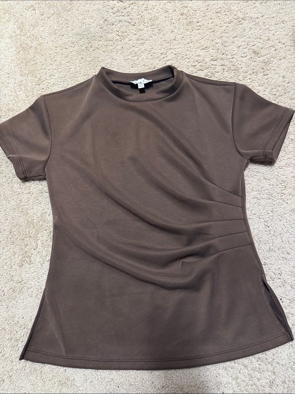 Gilli Chocolate Brown Side-ruched shirt Medium